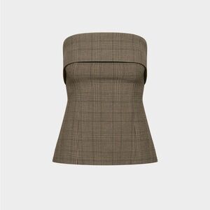 Aritzia element tube top size 2 Tyson chk brown/taup